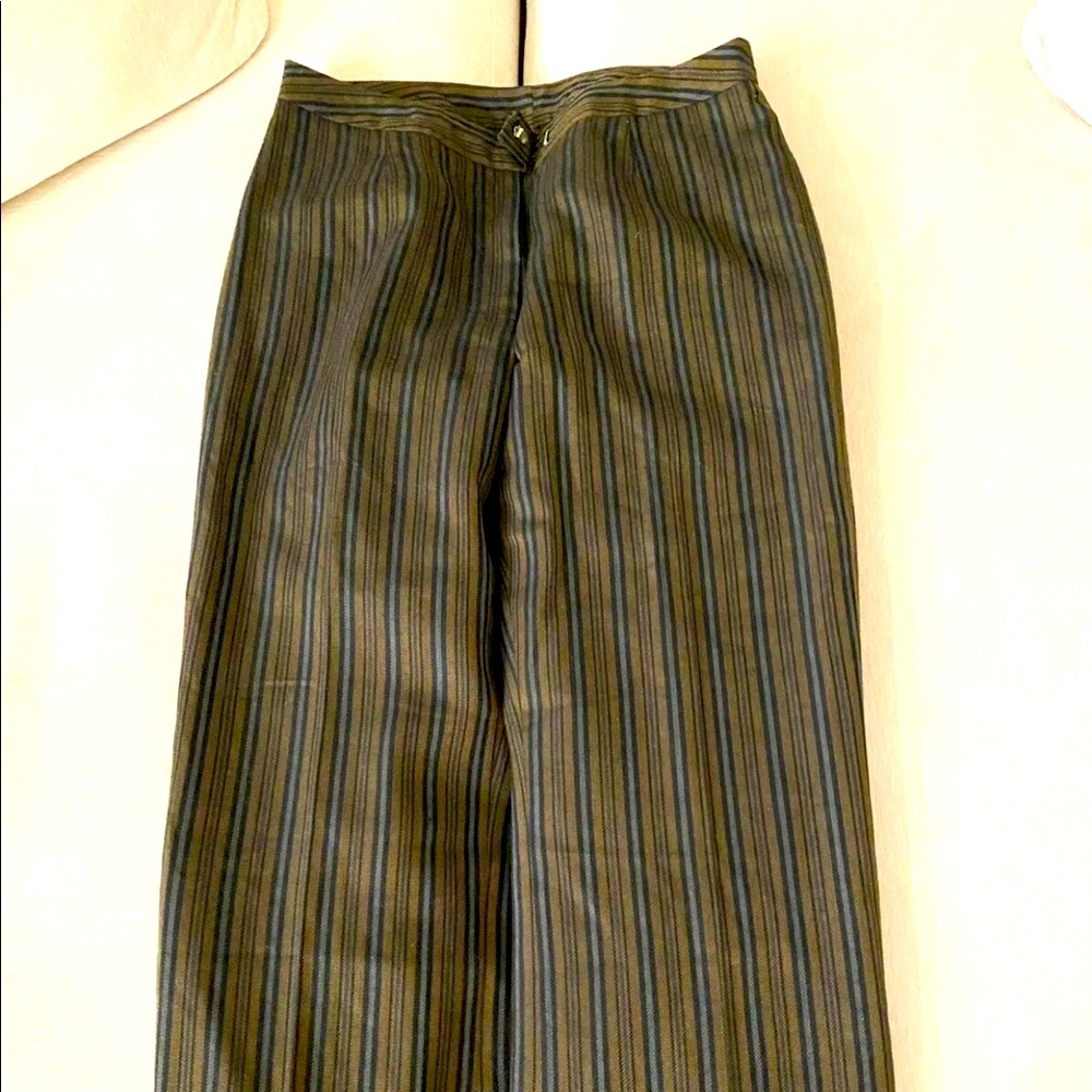 Newport News 100% Cotton Easy Style Striped Pants Acrylic Lining & Nylon